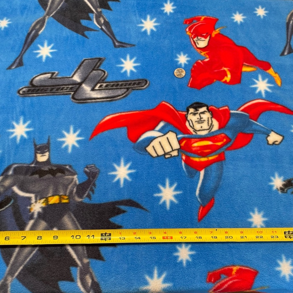 SO SOFT! Justice League fleece fabric 110”x 58” Superman, Batman, and The Flash